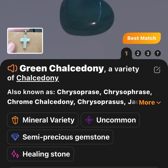 Green Chalcedony Carved Cross Pendant Pale Green EUC - Picture 8 of 9